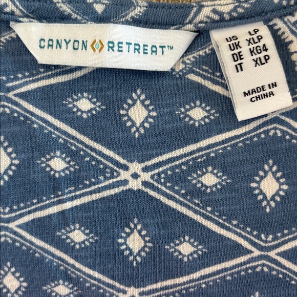 Canon Blue Geometric Maxi Dress size large petite in great condition - Picture 4 of 4